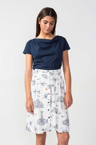 Saia estilo patinadora cintura alta Itza - Branco