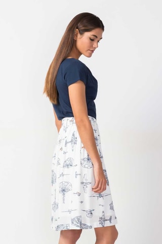 Saia estilo patinadora cintura alta Itza - Branco