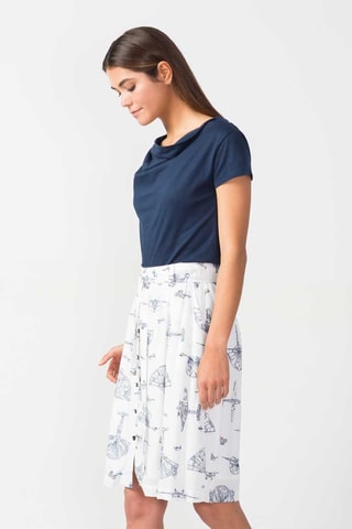 Saia estilo patinadora cintura alta Itza - Branco