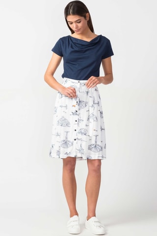 Saia estilo patinadora cintura alta Itza - Branco