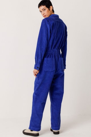 Macacão em algodão biológico e veludo Argi - Azul