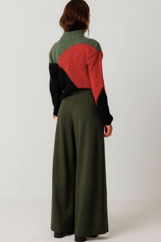 Calças palazzo cintura alta Nia - Verde