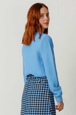 Camisola em algodão biológico Iradi - Azul