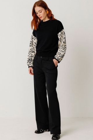 Camisola em algodão biológico Aitza - Preto