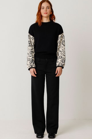 Camisola em algodão biológico Aitza - Preto