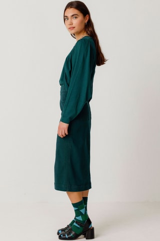 Saia direita em algodão biológico Dota - Verde