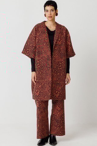 Quimono em algodão biológico Baia - Vermelho