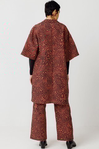 Quimono em algodão biológico Baia - Vermelho