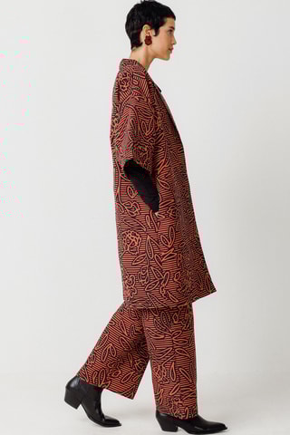 Quimono em algodão biológico Baia - Vermelho