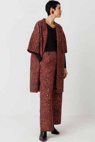 Quimono em algodão biológico Baia - Vermelho