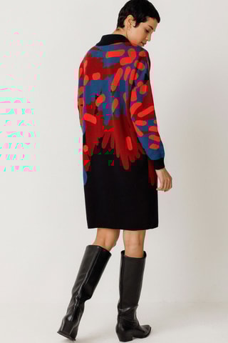 Vestido-camisola em algodão biológico Haira - Multicor