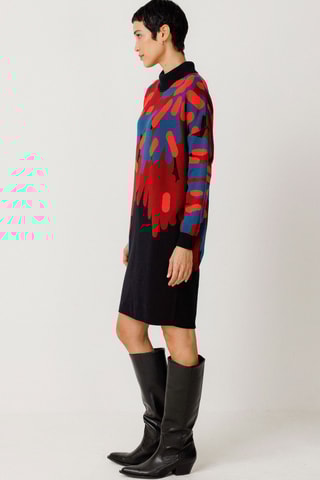 Vestido-camisola em algodão biológico Haira - Multicor