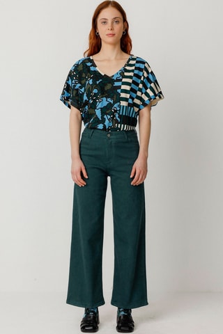 Calças em algodão biológico Ainhize - Verde