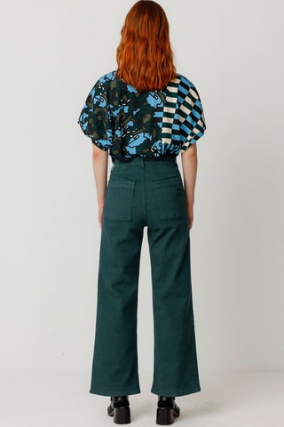 Calças em algodão biológico Ainhize - Verde