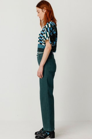 Calças em algodão biológico Ainhize - Verde