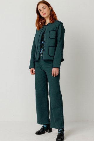 Calças em algodão biológico Ainhize - Verde