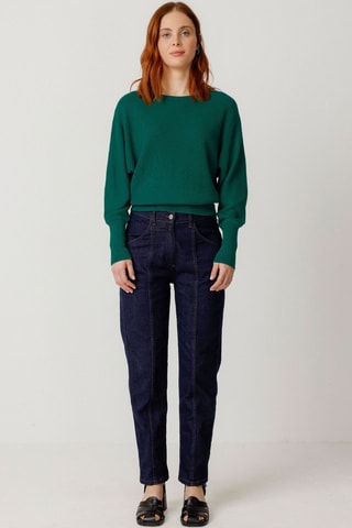 Calças de ganga largas em algodão biológico Atela - Azul