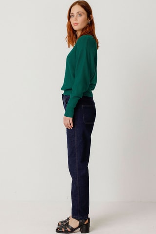 Calças de ganga largas em algodão biológico Atela - Azul