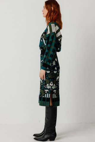 Saia direita em algodão biológico cintura alta Alda - Multicor