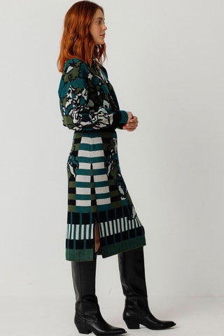 Saia direita em algodão biológico cintura alta Alda - Multicor