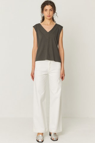 Top em algodão biológico Zuntz - Cinzento