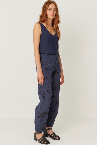 T-shirt em algodão biológico Maixa - Azul-marinho