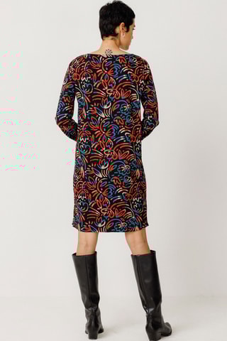 Vestido direito em algodão biológico Rakel - Multicor