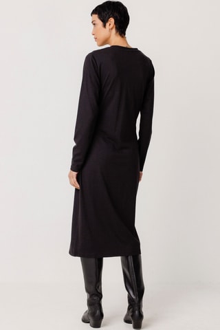 Vestido midi em algodão biológico Luar - Preto