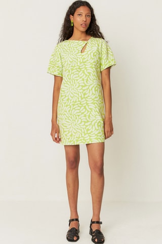 Vestido direito em algodão biológico Ela - Verde