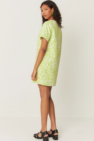 Vestido direito em algodão biológico Ela - Verde