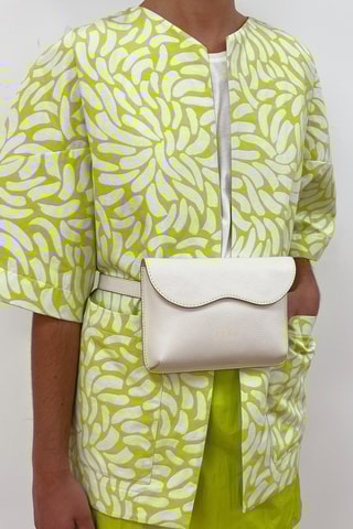 Bolsa de cintura de couro Trabi - Branco