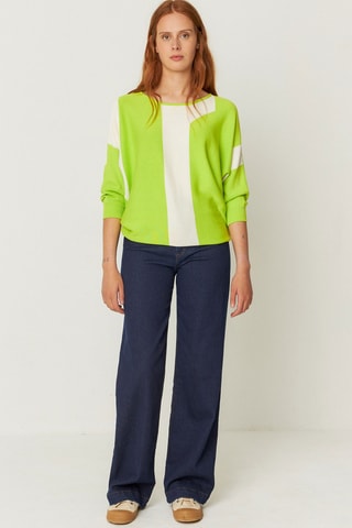 Camisola em algodão biológico Naike - Verde e branco