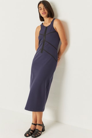 Vestido midi Dei - Azul-marinho