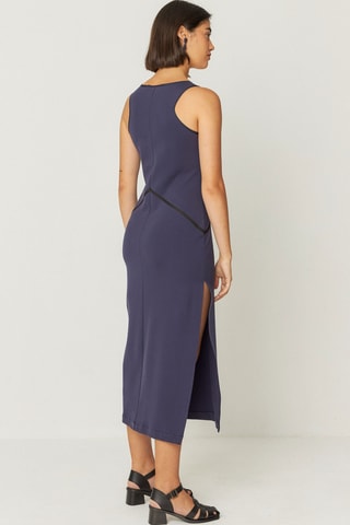 Vestido midi Dei - Azul-marinho