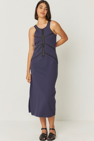 Vestido midi Dei - Azul-marinho