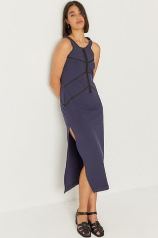 Vestido midi Dei - Azul-marinho