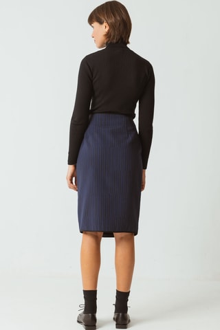 Saia traçada em algodão biológico cintura alta Betiko - Azul