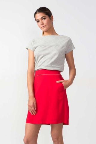 Saia direita cintura alta Redene - Vermelho