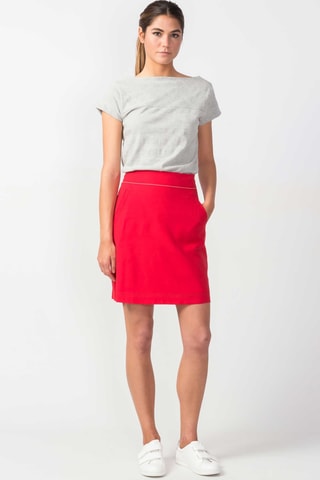 Saia direita cintura alta Redene - Vermelho