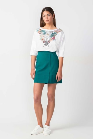 Saia direita cintura alta Gaintza - Verde-escuro