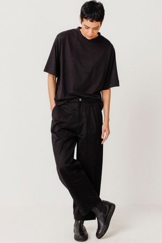 Calças largas de cintura alta Niobe - Preto