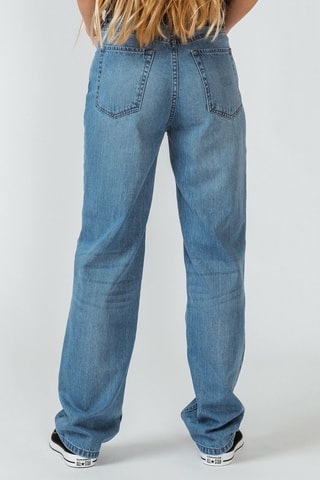 Calças de ganga direitas em algodão biológico - Azul-claro - Azul