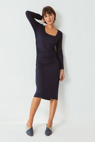 Vestido direito - Azul-marinho - Azul