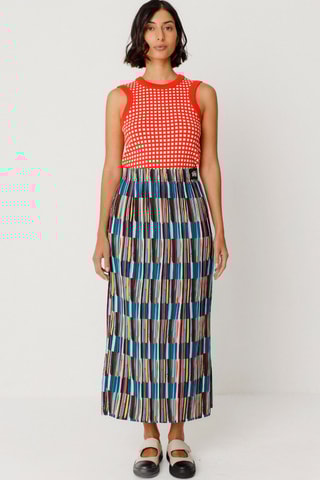 Saia direita cintura alta Sira - Multicor