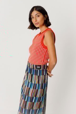 Saia direita cintura alta Sira - Multicor