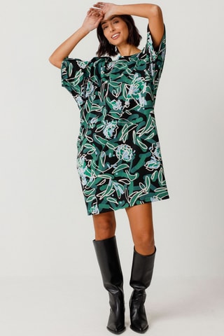 Vestido direito em algodão biológico Geaxi - Multicor