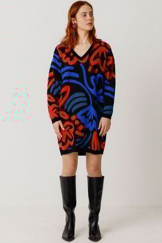 Vestido-camisola em algodão biológico Aiza - Multicor