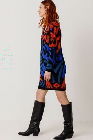 Vestido-camisola em algodão biológico Aiza - Multicor