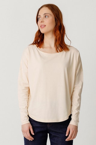 T-shirt larga em algodão biológico Hogei - Bege