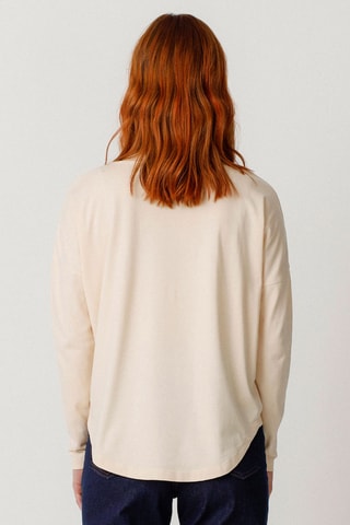 T-shirt larga em algodão biológico Hogei - Bege